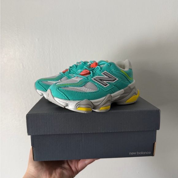 New Balance Kids' Aqua and Yellow Sneakers - Picture 2 of 11